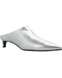Jil Sander - Metallic-Leather Pointed-Toe Mules - Lyst