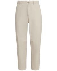 Brunello Cucinelli - Katoenen Gabardine Broek Met Geverfd Effect - Lyst