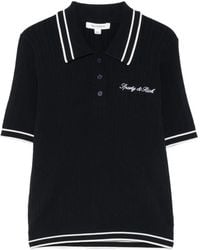 Sporty & Rich - Cable-Knit Logo-Embroidered Polo Shirt - Lyst