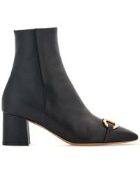 Ferragamo - 60mm Gancini-buckle Leather Ankle Boots - Lyst
