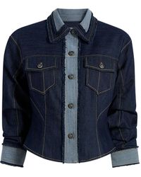 Cinq À Sept - Canyon Jacke Frayed-Detail Denim Jacket - Lyst