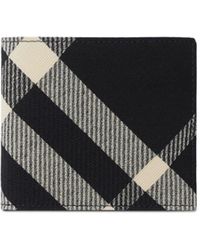 Burberry - Check Patterned Bi-fold Wallet - Lyst