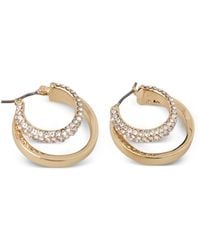 DKNY - Boucles D'Oreilles À Double Anneau Serties De Cristaux - Lyst