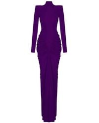V:PM ATELIER - Sade Ruched Long-Sleeve Dress - Lyst