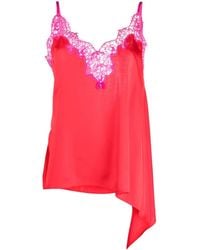 DSquared² - Lace-Panelled Asymmetric Cami Top - Lyst