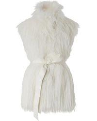 Pinko - Faux-Fur Belted Vest - Lyst