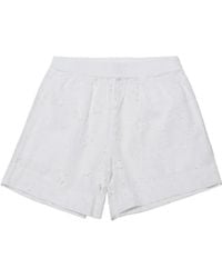 MC2 Saint Barth - Broderie-Anglaise Elasticated-Waist Shorts - Lyst