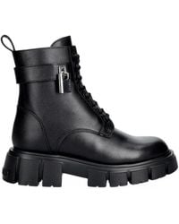Love Moschino - Padlock-Detail Chunky-Sole Boots - Lyst