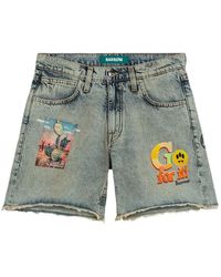 Barrow - Grafische Shorts Met Franje - Lyst