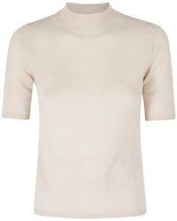Eleventy - High-Neck Short-Sleeve Sweater - Lyst