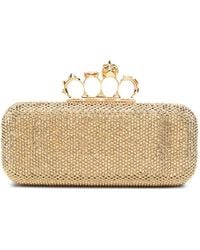 McQueen - Long Knuckle Crystal-Embellished Clutch Bag - Lyst