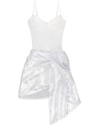 Area - Sequin-Embellished Draped Dress - Lyst