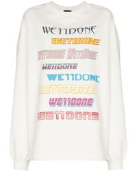 we11done - Sweatshirt mit Logo-Print - Lyst