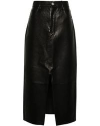 FRAME - The Leather Midaxi Skirt - Lyst