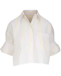 Twp - Striped Cropped Blouse - Lyst