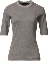 Fabiana Filippi - Top Met Verfraaide Hals En Korte Mouwen - Lyst