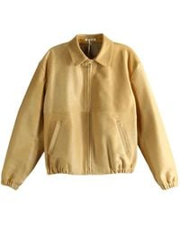 AURALEE - Zip-Up Leather Jacket - Lyst