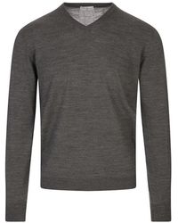 Fedeli - V-Neck Wool Sweater - Lyst