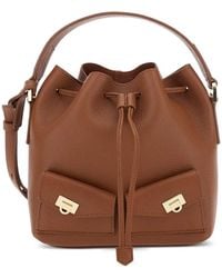Ferragamo - Mini Harley Drawstring Bucket Bag - Lyst
