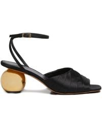 Marni - Folded Satin Sandals With Spherical Heel - Lyst