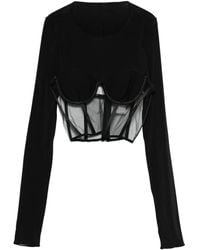 Nensi Dojaka - Mesh-Panel T-Shirt - Lyst