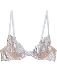 Fleur du Mal - Lily Embroidery Plunge Demi Bra - Lyst
