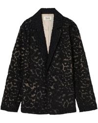 Psophia - Leopard-Jacquard Blazer - Lyst