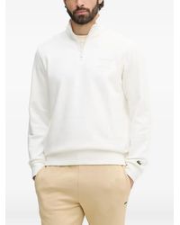 Lacoste - High Neck Embossed Zipped Sweatshirt - Lyst