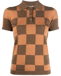 Nanushka - Checkerboard-pattern Polo Shirt - Lyst
