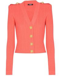 Balmain - ケーブルニット カーディガン - Lyst