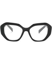Prada - Logo-Print Cat-Eye Glasses - Lyst