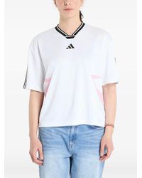 adidas - Boyfriend 3-Stripes Tiro V-Neck T-Shirt - Lyst