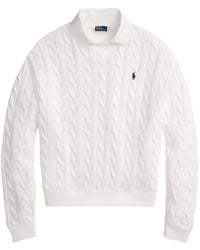Polo Ralph Lauren - Cable-Knit Polo-Collar Sweater - Lyst