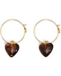 Bimba Y Lola - Amber Resin Heart Hoop Earrings - Lyst