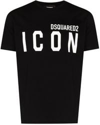 DSquared² - Camiseta con estampado Icon y cuello redondo - Lyst
