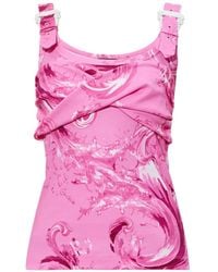 Versace Jeans Couture - Wave Couture-Print Top - Lyst