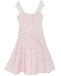 Gemy Maalouf - Geometric-Patterned Mesh-Insert Mini Dress - Lyst