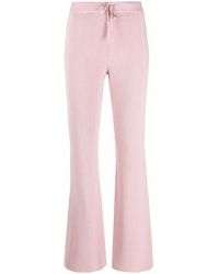 Alberta Ferretti - Ribbed Knit Flared Trousers - Lyst