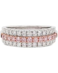 HYT Jewelry - 18Kt Roségouden Ring En Platinum Ring Met Roze Diamant - Lyst