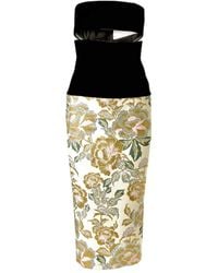 Carolina Herrera - Robe Mi-Longue À Fleurs En Jacquard - Lyst