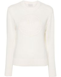 Moncler - Embroidered-Logo Knitted Jumper - Lyst