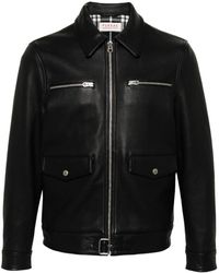 Fursac - Long-Sleeve Leather Jacket - Lyst