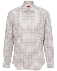 Isaia - Checked Long-Sleeve Shirt - Lyst