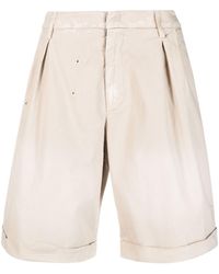 Dondup - Box-pleat Cotton Chino Shorts - Lyst