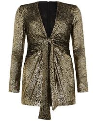 Roberto Cavalli - Fil Coupé Leopard-Print Mini Dress - Lyst