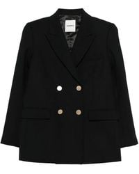 Sandro - Double-Breasted Wool Blazer - Lyst
