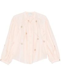 forte_forte - Embroidered Balloon-Sleeve Blouse - Lyst
