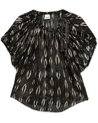 Isabel Marant - Mm Sonae Top With Golden Stripes Print - Lyst
