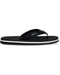 GANT - Logo-Print Flip-Flops - Lyst