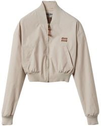 Miu Miu - Panama Cotton Blouson Jacket - Lyst